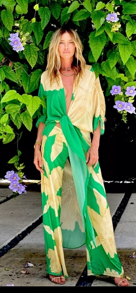 ❤️NWT SET of Boho Tropical Print Pants & Kimono Duster Beach Cov… - Picture 5 of 16
